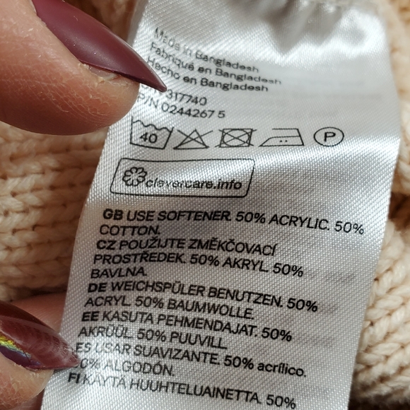 H&M Basic Peach Cotton Blend Knit Sweater - Picture 5 of 5